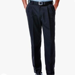 Haggar mens Cool 18 Hidden Expandable Waist Pleat Front Dress Pant